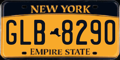 NY license plate GLB8290