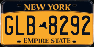 NY license plate GLB8292