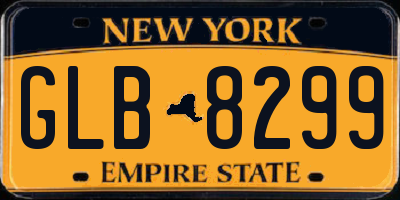 NY license plate GLB8299