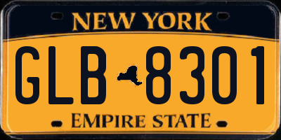 NY license plate GLB8301