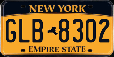 NY license plate GLB8302
