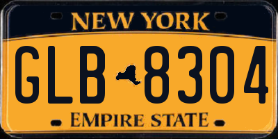 NY license plate GLB8304