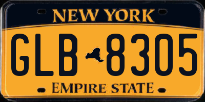 NY license plate GLB8305