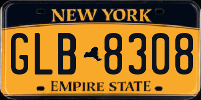 NY license plate GLB8308