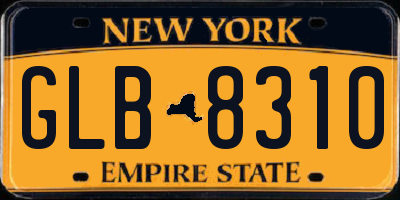 NY license plate GLB8310