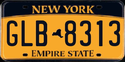 NY license plate GLB8313