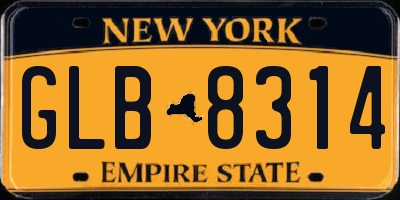 NY license plate GLB8314