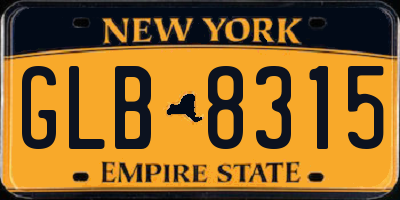 NY license plate GLB8315