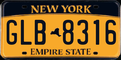 NY license plate GLB8316