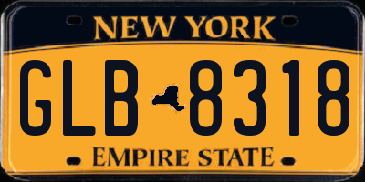 NY license plate GLB8318