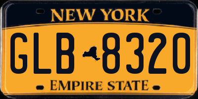 NY license plate GLB8320