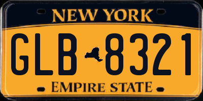 NY license plate GLB8321