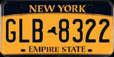 NY license plate GLB8322