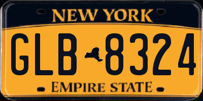 NY license plate GLB8324