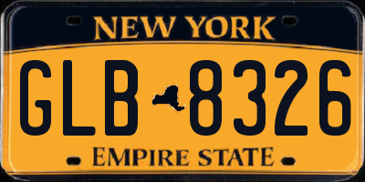 NY license plate GLB8326