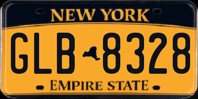 NY license plate GLB8328