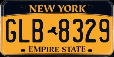 NY license plate GLB8329