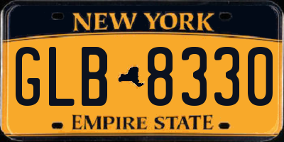 NY license plate GLB8330