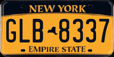 NY license plate GLB8337