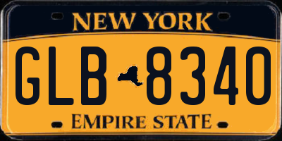 NY license plate GLB8340