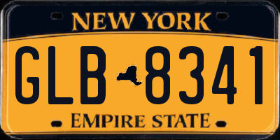 NY license plate GLB8341