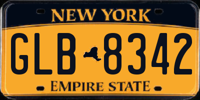 NY license plate GLB8342