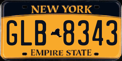 NY license plate GLB8343