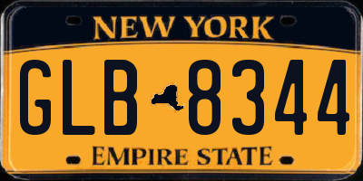NY license plate GLB8344