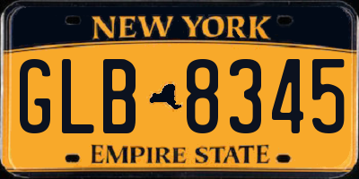 NY license plate GLB8345