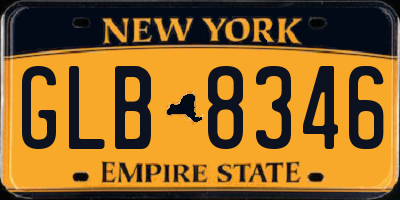 NY license plate GLB8346