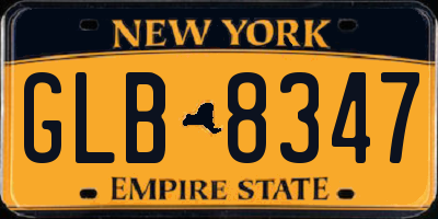 NY license plate GLB8347
