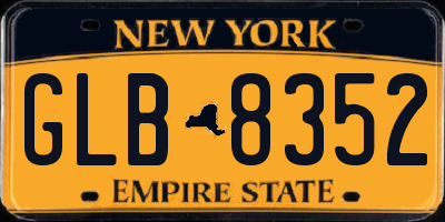 NY license plate GLB8352