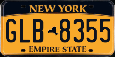 NY license plate GLB8355