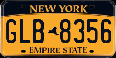 NY license plate GLB8356