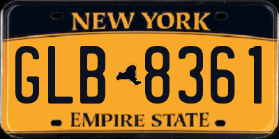NY license plate GLB8361