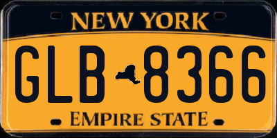 NY license plate GLB8366