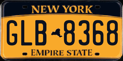NY license plate GLB8368