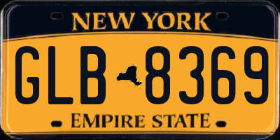 NY license plate GLB8369