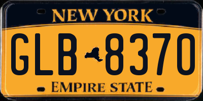 NY license plate GLB8370