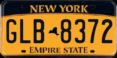NY license plate GLB8372