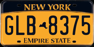 NY license plate GLB8375