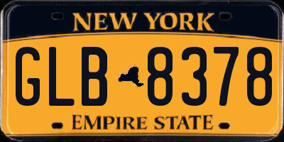 NY license plate GLB8378
