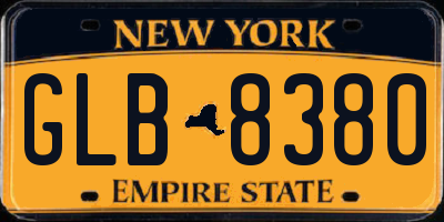 NY license plate GLB8380