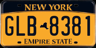 NY license plate GLB8381