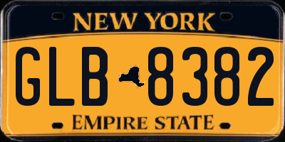 NY license plate GLB8382