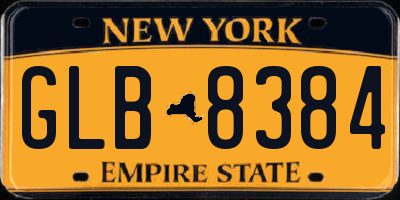 NY license plate GLB8384