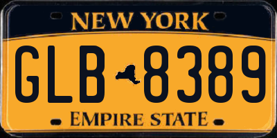 NY license plate GLB8389