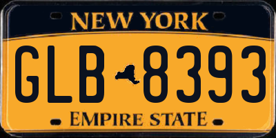 NY license plate GLB8393