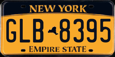 NY license plate GLB8395