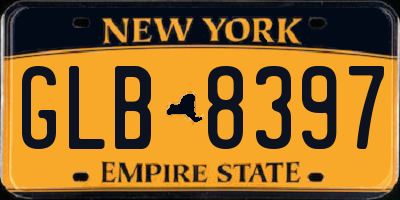 NY license plate GLB8397